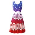 thumbnail image 3 of Vestidos de Verano de Mujer sin Mangas Impresión Casual Cuello Redondo, Vestido de Longitud Media para el Uso Diario, Fiesta Y Primavera, 3 of 5