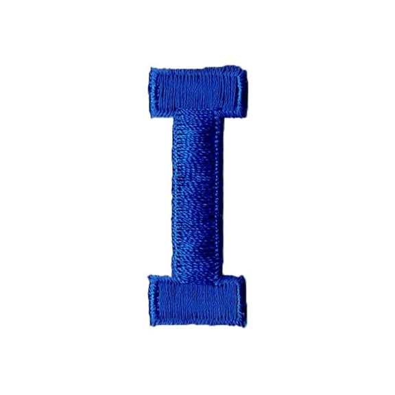 Alphabet Letter - I - Color Royal Blue - 2" Block Style - Iron On Embroidered Applique Patch