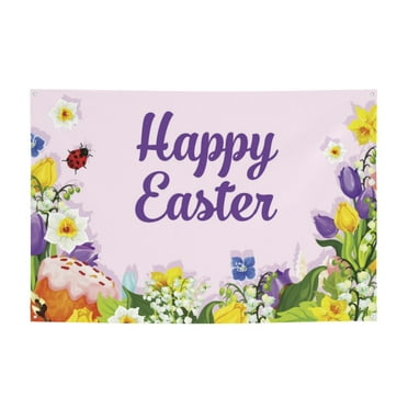 Happy Easter Day Festival Banner 47x71 Inches Suitable For Decorating Parties Celebration Yards Banners