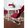 thumbnail image 3 of Roundhill Furniture Aufurr Contemporary 5-Piece Dining Set, White Round Dining Table with 4 Chairs, Red, 3 of 7