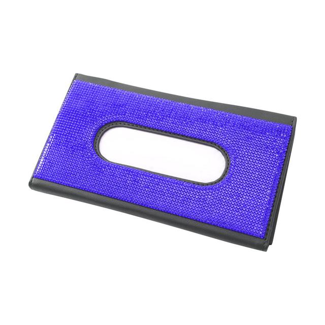 Visor Tissue Box Sparkling Bling Car Visor Tissue Holder PU Leather