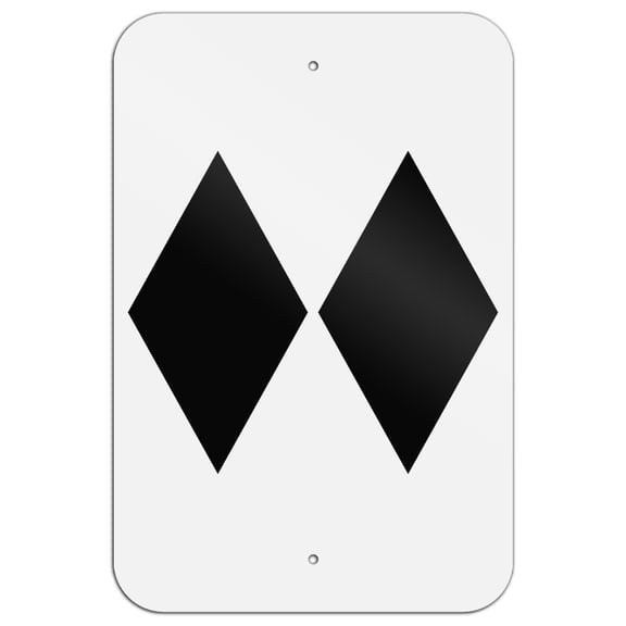 Double Black Diamond Skiing Experts Only Home Business Office Sign - Metal - 6" x 9" (15.3cm x 22.9cm)