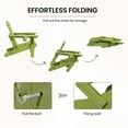 thumbnail image 3 of SERWALL Outdoor Adjustable Folding HDPE Adirondack Chair Set of 4 with Cup Holder, Apple Green, 3 of 7