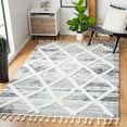 thumbnail image 2 of SAFAVIEH Moroccan Tassel Anabella Diamond Shag Area Rug, Grey/Ivory, 6'7" x 9'2", 2 of 7