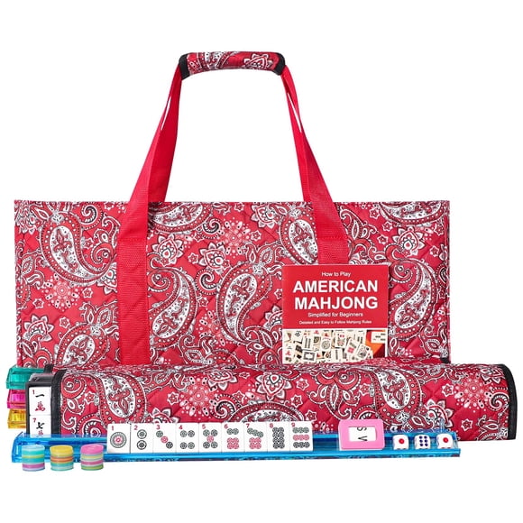 Juego de mahjong americano GUSTARIA 166 fichas con bolsa de transporte