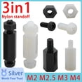 thumbnail image 2 of M2 M2.5 M3 M4 Nylon Motherboard Standoff PCB Support Circuit Board Column Rack Pillars Spacer Plastic Hex Screw Bolt and Nut Set, 2 of 5