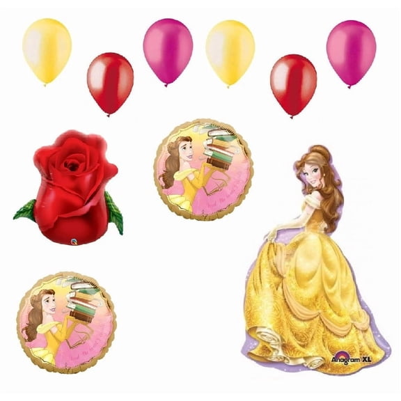 Beauty and the Beast Disney Princess Belle Balloons Bouquet Birthday Movie