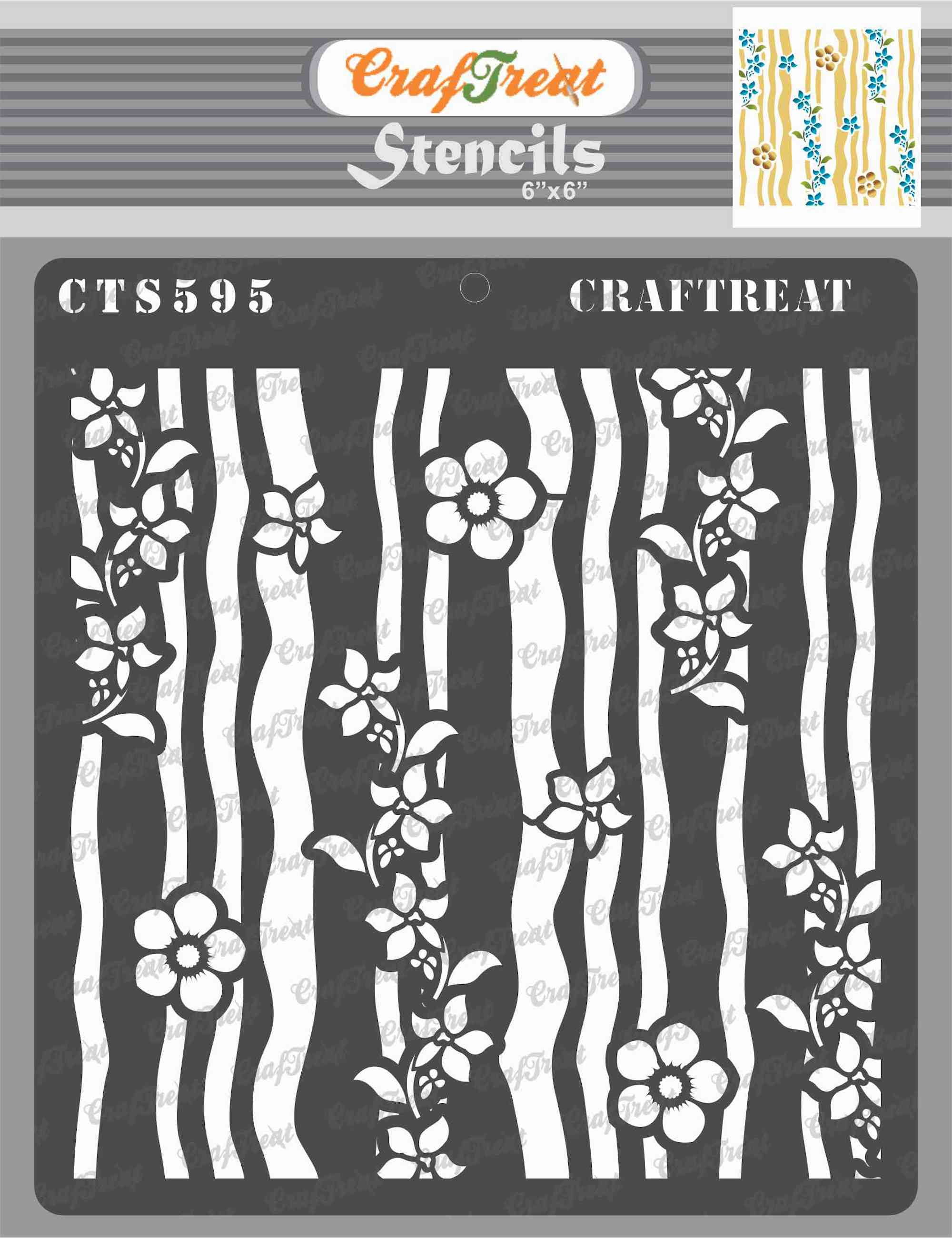 CrafTreat Flower Fusion Negative Dots Stencil for Painting - 6 inchx6 inch, Size: 6 x 6, Clear