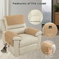 thumbnail image 4 of Sofa Armrest Cover, Headrest Cover for Recliner Chair Arm Cover, Armchair Slipcover with Pockets, Nonslip Quilted Furniture Protector for Pets Leather Sofa Couch (Khaki, 1 Pcs), 4 of 7