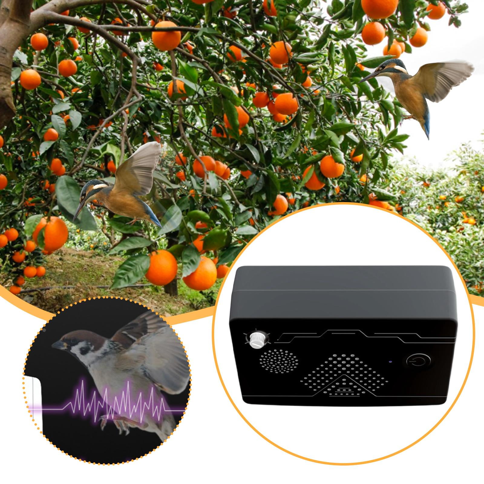Bird Scare Device Ultrasonic Repeller Deterrent with USB Charging 950mah Battery for Balconies and Factories