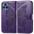 thumbnail image 2 of Dteck Flip Wallet Case for T-Mobile Revvl 6 5G, 3D Butterfly Embossed PU Leather Magnetic Folio Cover with Card Holder Kickstand, TPU Shockproof Durable Protective Phone Case,Purple, 2 of 4