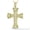 Yellow Gold Plated, variant on St. John's Cross Baguette & Round Cut Cubic Zirconia CZ Crystal Pave 52x17mm (2x0.7in) Christian Pendant & Chain Necklace in .925 Sterling Silver w/ 14k Yellow Gold