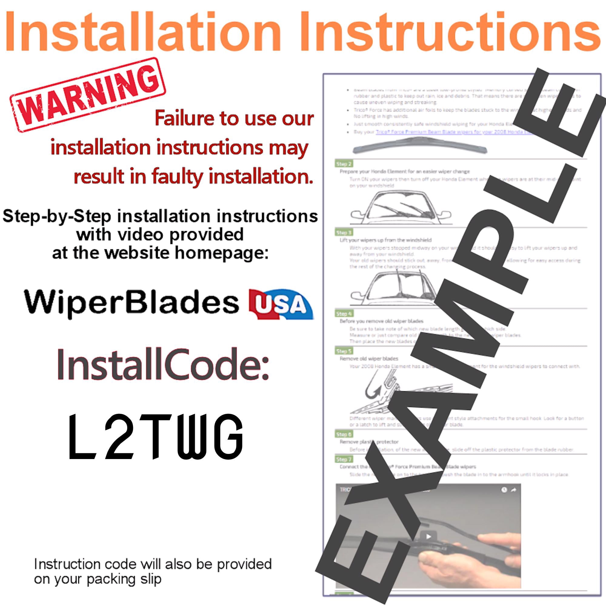 2020 Chevrolet Equinox Beam Wiper Blades Wipers w/1yr Warranty (Set of 3) w/Rear Wiper (WiperBladesUSA)