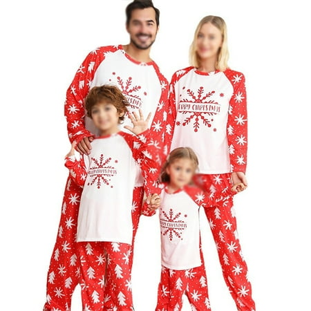 

Capreze Elastic Waist Nightwear Polka Dots Matching Family Pajamas Set for Women for Men Kids Soft Tops And Pants PJ Sets Christmas Long Sleeve Sleepwear Red White Men-3XL