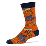 Oooh Yeah Men's Novelty Crew Socks, Funny Food Socks, Crazy Silly Socks, Cool Fashion Socks， Wanna Pizza