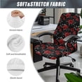 thumbnail image 3 of Xoenoiee Rose Spider Web Print Office Chair Cover Set with Armrest Covers, Stretchable Oversized Desk Chair Cover Thick High Back Office Seat Cover, Set of 3, S, 3 of 6