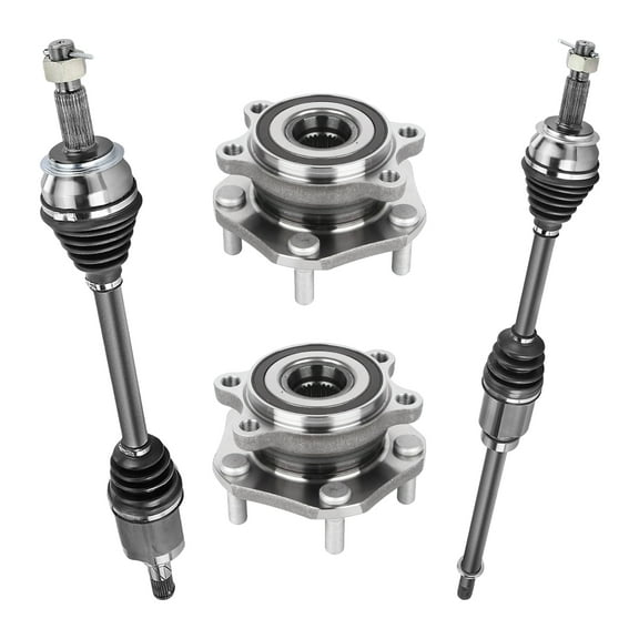 AutoShack Front Wheel Bearing Hubs CV Axles Kit Pair Replacement for 2014-2019 Nissan Rogue FWD 5-Lug 5 HUB010400526