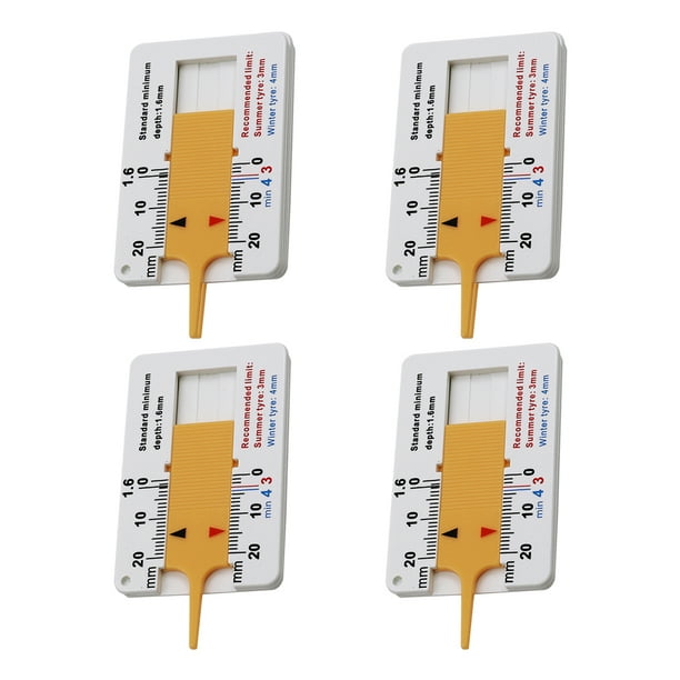 Medidor de profundidad de dibujo portátil de alta precisión, 4 unidades, amarillo (0-20 mm)