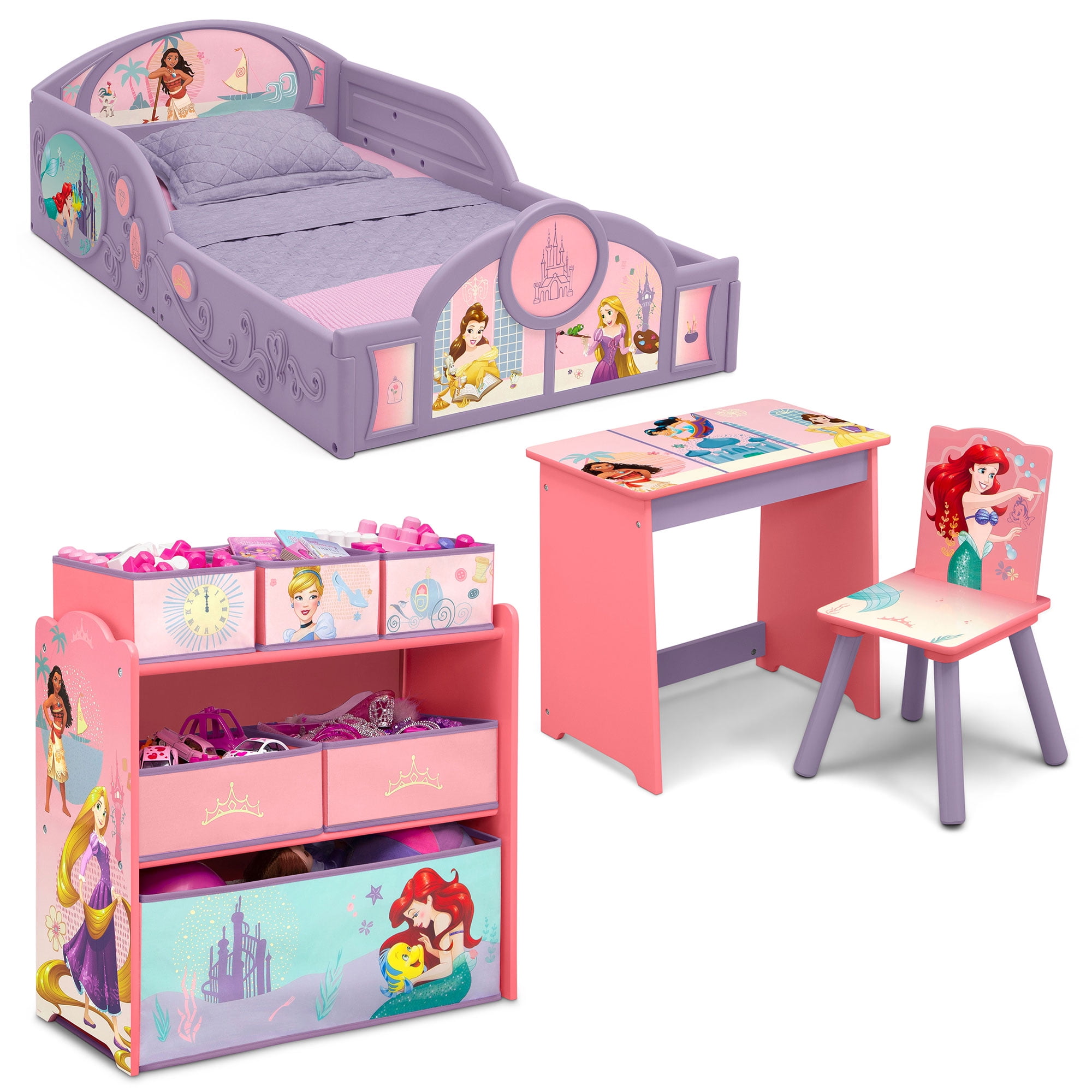 Disney Princess 4 Piece Room In A Box, Disney Princess Bunk Bed Rooms To Go
