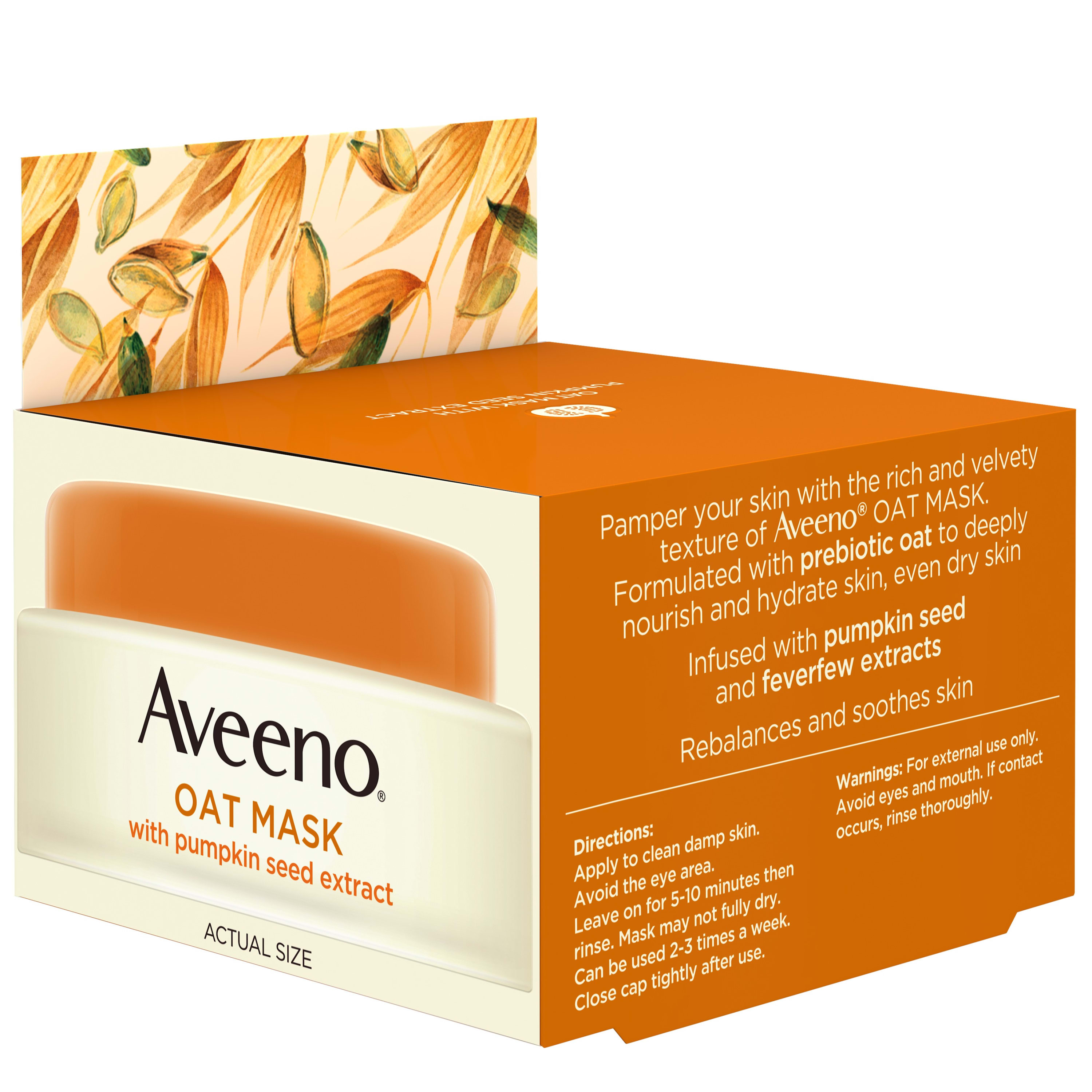 Aveeno Oat Soothing Face Mask, Pumpkin Seed and Feverfew, 1.7 oz - image 4 of 12