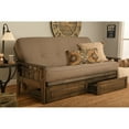 thumbnail image 3 of Kodiak Furniture Tucson Wood Futon Frame with Storage in Rustic Walnut Brown, 3 of 4