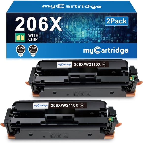 Cartucho de tóner MyCartridge 206X negro, paquete de 2 unidades de alto rendimiento para HP