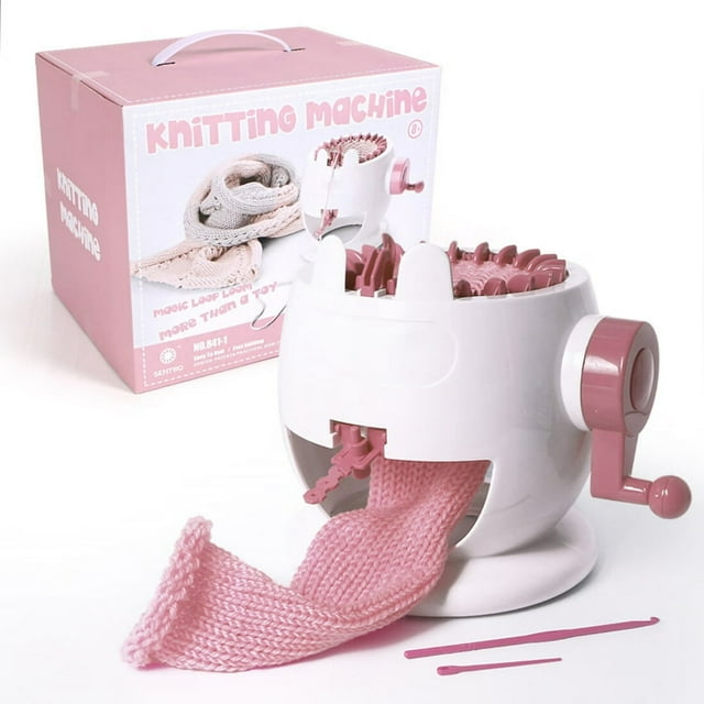 22 Needles Knitting Machine with Row Counter and Plain/Tube Weave Conversion Key Efficiently DIY Scarf Hat Sock
