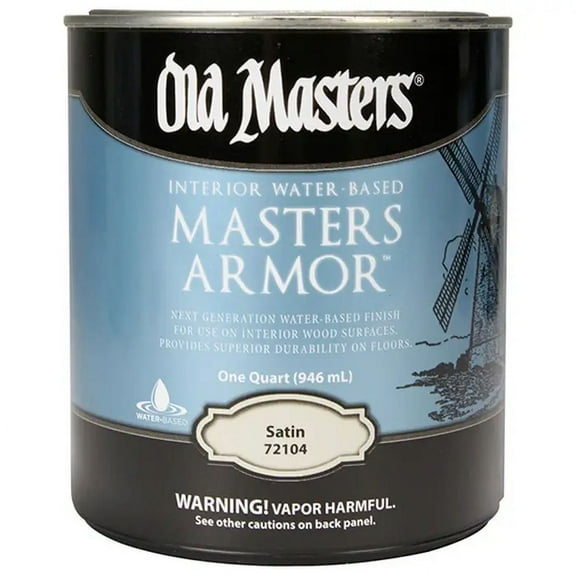 qt Old Masters 72104 Clear Masters Armor Interior Water-Based Finish, Satin