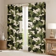 thumbnail image 2 of Feelyou Boy Camo Curtains Pack of 2 (52x84 Each), Green Initial F Letter Window Curtains, 2 of 6