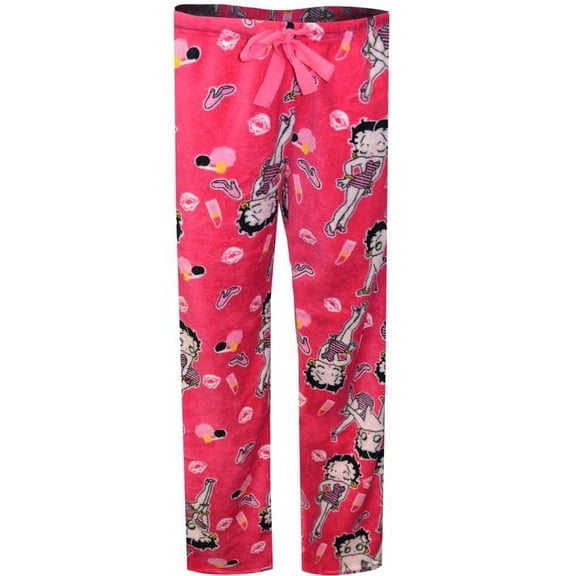 Betty Boop Women's Betty Boop Hot Pink  Medium Plush Lounge Pants