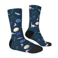 thumbnail image 4 of Yiaed Space Dinosaur Print Great elasticity Crew Socks Sports socks for Men and Women, 4 of 5