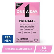 One A Day Women's Prenatal Multivitamin with Folic Acid, DHA and Iron, 60 Ct