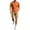 Orange, variant on LEKWK 2 Piece Set for Men Plaid Short Sleeve Henley Collared Casual Tops and Elastic Waist Shorts Loose Fit Fashion Summer Beach Vacation Outfits