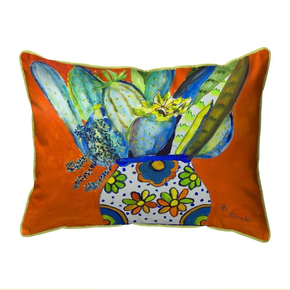 Betsy Drake Interiors Potted Cactus Large Indoor/Outdoor Pillow 16x20