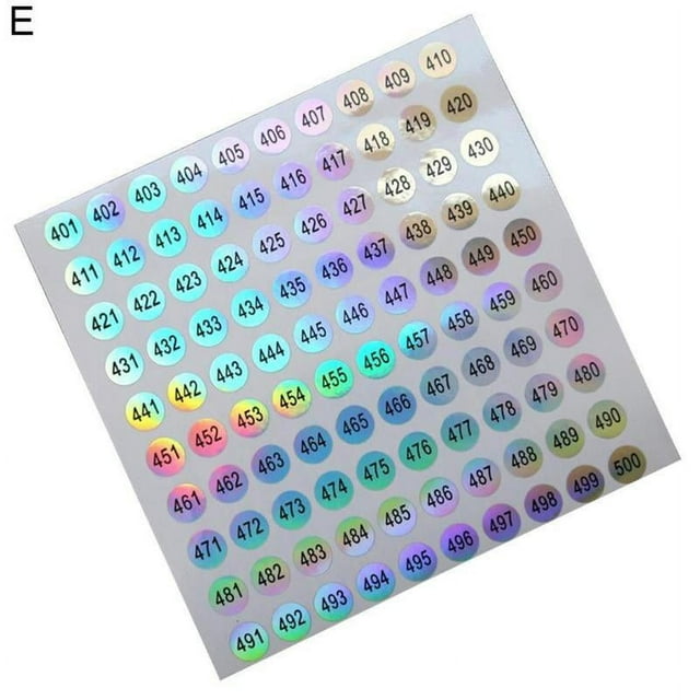 Sheet Round Number Sticker Digital Label Self Adhesive Waterproof