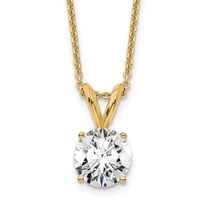 14K Yellow Gold Necklace with Pendants Chain 3/4 carat total weight Round Certified VS/SI GH Lab Grown Diamond Solitaire 18in 18 inch