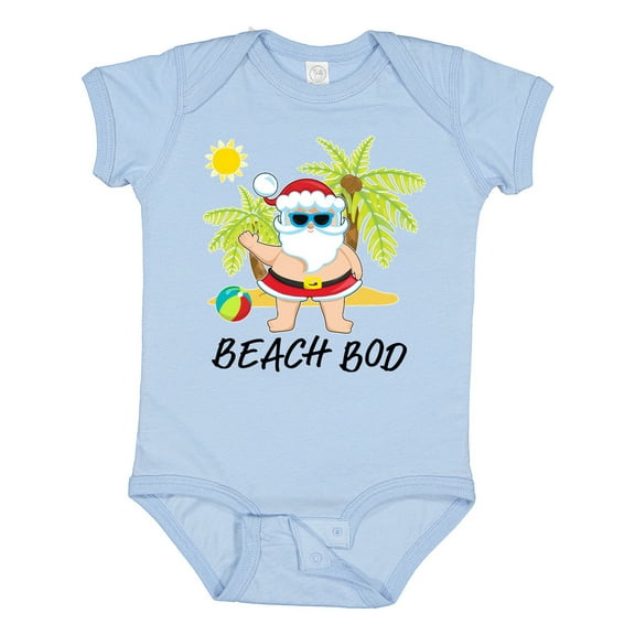 Inktastic Beach Bod-summer Santa Boys or Girls Baby Bodysuit