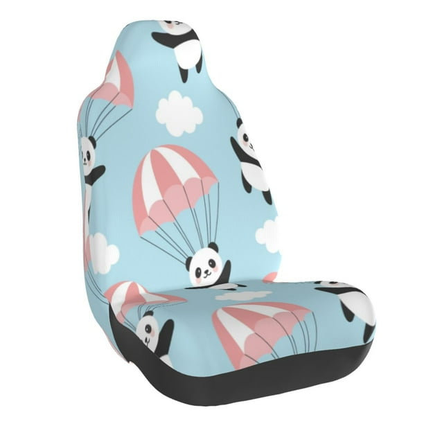 Balery Cute Panda Flying in the Sky Funda de Asiento para Auto con Diseño - Cubierta Frontal Suave y Transpirable con Protector Antideslizante- 1 Unidad