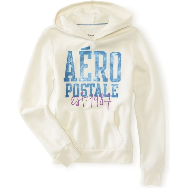 Aeropostale Aero Popover Hoody Sudadera con capucha para mujer, blanco roto, mediano Aeropostale Sudadera