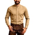 thumbnail image 2 of Ytobaz Dress Shirt for Men Long Sleeve Button Down Casual Tuxedo Shirts with Pleated Front Wrinkle Free Classic Fit Band Collar Tops for Wedding Party Banquet Business, 2 of 5