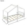 thumbnail image 3 of Harper & Bright Designs Wooden House Bed Twin Size Platform Bed Frames with Headboard and Footboard, Roof Design, 3 of 10