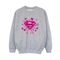 thumbnail image 1 of DC Comics Boys Superman Pink Hearts And Stars Logo Sweatshirt, 1 of 3