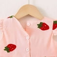 thumbnail image 4 of ZACPNCV Toddler Baby Girls Summer Outfit Puff Sleeve Flower Party Dress Smocked Baby Girl Clothes Pink 2-3 Years, 4 of 9