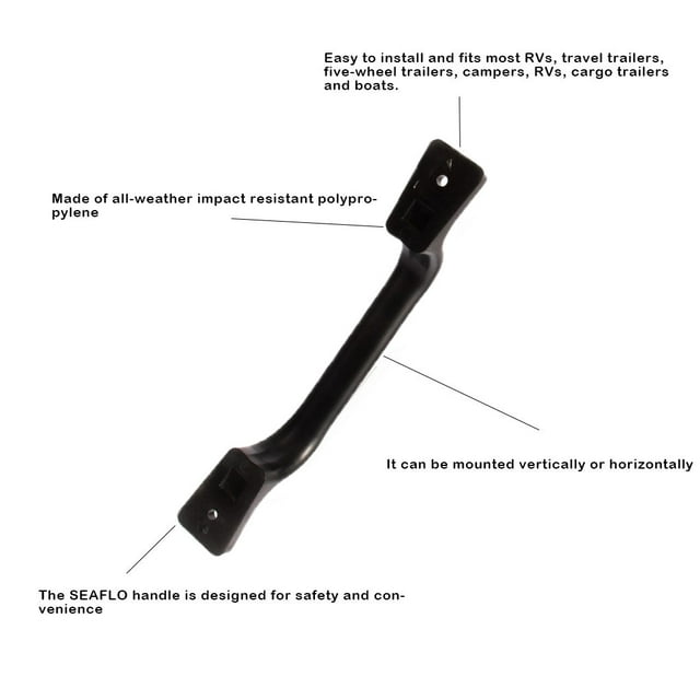 Baohd Poignée de Porte ABS Polyvalent Mis à Niveau Raccords Bateau Moulé Entrée Aider Remplacé Pièce Taille Compacte Décoratif Sangle de Préhension