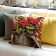 thumbnail image 3 of SHANXI Throw Pillow Covers Farm American Flag Garden Red Red Geranium Flowers 22x22in, 3 of 5