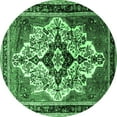 thumbnail image 1 of Ahgly Company Indoor Round Persian Emerald Green Traditional Area Rugs, 7' Round, 1 of 4
