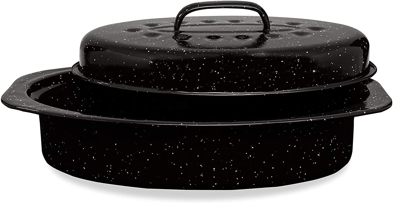 Kitchen & Dining Pots & Pans Vintage Black Speckled Graniteware 16 12 x