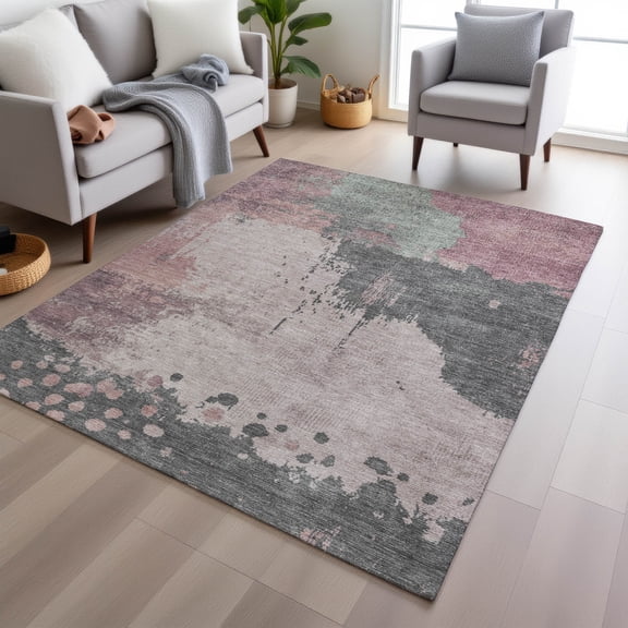 Addison Rugs Chantille Indoor/Outdoor Transitional Abstract Blush Machine Washable Rectangle Rug, 10' x 14'