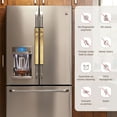 thumbnail image 3 of 2pcs Refrigerator Door Handle Cover Kitchen Appliance Dishwashers Microwave Oven Cabinet Furniture Decor 5.1x15.7in Gold Marble_3, 3 of 8