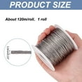 thumbnail image 3 of 1Roll 394FT 304 Stainless Steel Cable Wire 1/32" Wire Rope Aircraft Cable Wire Trellis Strength Cable for DIY Outdoor Railings Garden String Lights Picture Hanging Clothesline(Uncoated), 3 of 7
